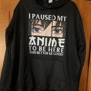 Black Anime Graphic Hoodie